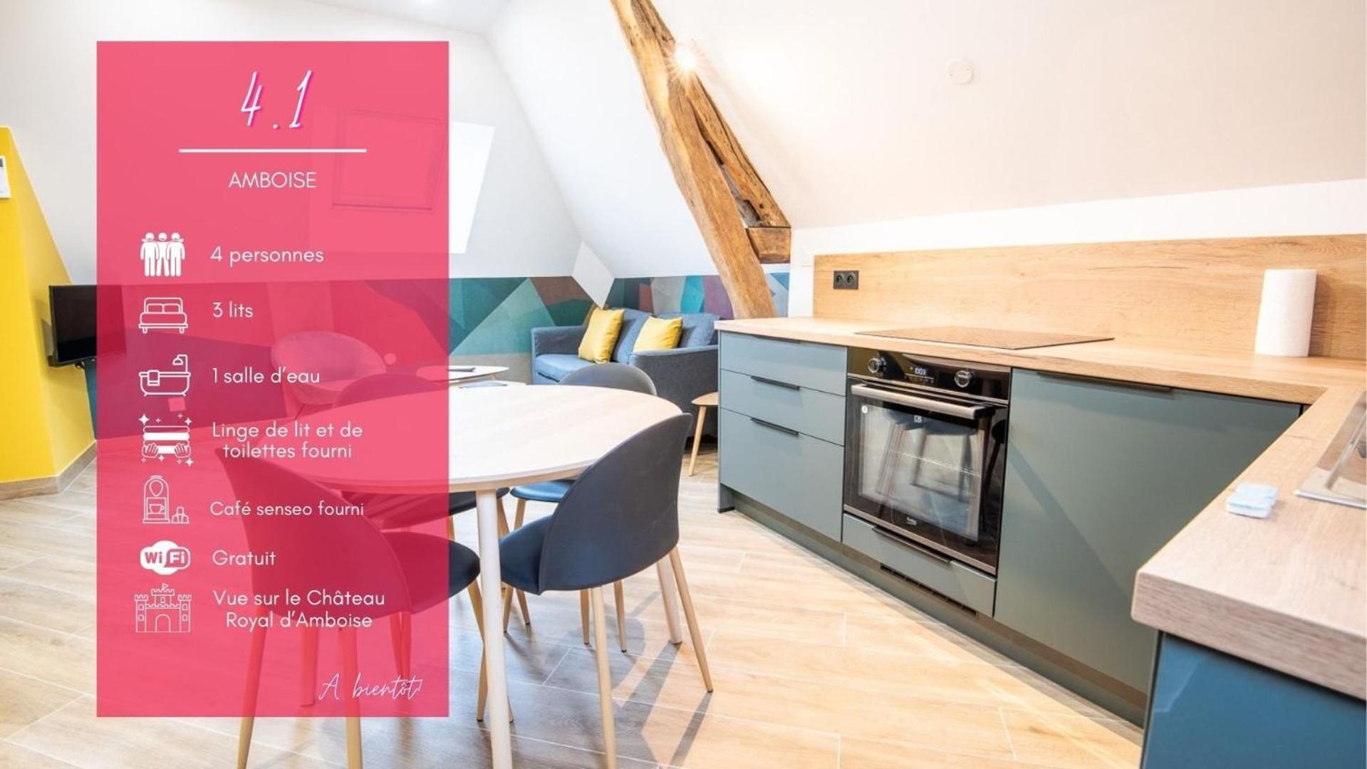 Apartamento 4Point1 - T3 Pour 4Pers. Amboise Exterior foto